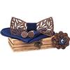 BEFORBIO Papillon in legno fatto a mano, chic e di tendenza, accessorio alla moda o idea regalo Facilmente regolabile Bleu 01 Taglia Unica