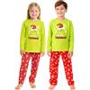 United Labels Pigiama Grinch per Bambine e Bambini, Verde Rosso, 98-104, Pigiama Lungo per Bambini, Pigiama Invernale di Natale
