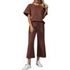 Generic Tuta da donna estiva lunga da donna, sportiva, con lacci, a vita alta, morbida, morbida, morbida, elasticizzata, pantaloni da donna, Per caffè, S