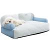 Galatée Letto Rinfrescante Per Cani, Schiuma Ortopedica, Fodera Sfoderabile e Lavabile, Divano Letto Morbido e Rilassante Per Animali Domestici Con Lati Rinforzati Per Dormire(XL, Blu)