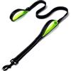 Eyeleaf Guinzaglio per Cani 1,5 Metri Riflettente e Forte con Doppio Manico Imbottite Resistente Nylon Guinzaglio per Cani Taglia Grande Media nero+verde