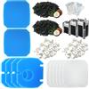 beaufan Confezione da 14 filtri di ricambio per acquari, compatibili con filtri JBL CombiBloc II CristalProfi e402/e702/e902, incluso inserto prefiltro, schiuma filtro fine 6028800, carbone attivo e anelli in