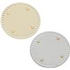 QUARKZMAN 2 Pezzi di Fondo per Borsa all'Uncinetto, 15 cm di Diametro, Fondo per Borsa Rotondo in Pelle, con Fori, Base per Cuscino per Borsa all'Uncinetto per Borse Fai da Te, Beige/Argento