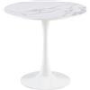 buybyroom Tavolo da pranzo rotondo moderno scandinavo, semplice tavolino per cucina, Ø - 80 cm, sala da pranzo e soggiorno, Colori del marmo