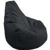 AD.CON Sacco da gioco per interni ed esterni con imbottitura di perle EPS, pouf, poltrona relax, cuscino per seduta, cuscino da pavimento, Bean Bag da 225L (Nero)