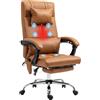Vinsetto Sedia da Ufficio Ergonomica Massaggiante Riscaldata Marrone Chiaro