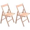 HOUSE COLLECTION, SET DA 2 SEDIE PIEGHEVOLI, SEDIA CLASSICA IN LEGNO, NATURALE, 44x44x80cm (HSC1394x2)