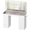 WOLTU Toleetta Trucco con Specchio LED Grande, Piano in Vetro, Portagioie