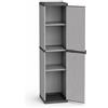 PALUPLUS Armadio Alto a 1 Anta in Resina di colore Grigio, Misura 34x38,5x165 cm, 4 Ripiani Multiuso, Mobile da interno ed esterno con piedini antiscivolo, Made in Italy -MONG3912F -9