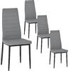 buybyroom Set 4 Sedie Sala da Pranzo, Moderne Sedie Cucina Imbottite, Gambe in Metallo, Adatto per Cucina, Soggiorno e Ufficio, Grigio