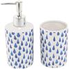 ROCKING GIFTS Set Bagno Dispenser Sapone e Bicchiere da Bagno Gocce