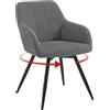 WOLTU Sedia da Pranzo Girevole, Sedia da Cucina Ergonomica Imbottita in Velluto con Gambe in Metallo, Poltrona per Salotto, Ufficio, Camera da Letto, Balcone, Grigio Scuro,