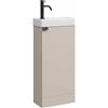 Badplaats B.V. Badplaats Orion - Mobile per WC degli ospiti, 40 x 22 cm, beige, mobiletto sottolavabo con lavabo in ceramica