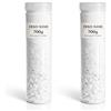 com-four® 2 sabbie Decorative Bianche da 700 g - granuli 0,1-15 mm - Sabbia Colorata per Lanterne, vasi in Vetro e Decorazioni da Tavolo