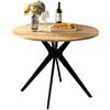 FURNISH 1 Tavolo da conferenza rotondo in rovere e nero, robusto, in legno e metallo, design compatto e professionale, ideale per riunioni di squadra in ufficio e progetti 100 x 100 x 75 cm