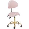 physa wellness & lifestyle physa PHYSA MANNHEIM Sgabello a sella con schienale - 51-65 cm - 150 kg - Rosa chiaro, oro Sgabello regolabile con schienale