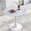 buybyroom Tavolo da pranzo rotondo moderno scandinavo, semplice tavolino per cucina, sala da pranzo e soggiorno, Colori del marmo