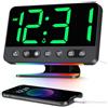 Venchin Sveglia da Comodino: Sveglia LED con Numeri Grandi 5 Suoni Natura 8 Luci Notturne 4 Livelli di Luminosità Controllo Vocale USB Ricaricare Snooze e 12/24 Ore Orologio da Tavolo Digitale a Corrente
