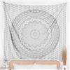RAJRANG Arazzo mandala appeso a parete argento 127 x 152 cm per camera da letto e soggiorno Boho Decor Arazzi in cotone bohémien appesi a parete
