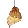 SHUANGZ Lampadario in Rattan Paralume in bambù Intrecciato A Mano Lampada A Sospensione con Finitura in Vimini Naturale Apparecchio di Illuminazione Decorativa A Soffitto Camera da Letto Bagno Cucina