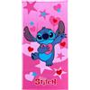 CARTOON Telo Mare Stitch Bambina 70x140 cm Asciugamano Microfibra 100% Poliestere Asciugatura Rapida Telo Spiaggia Piscina Rosa con Cuori Disney Idea Regalo