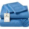 o-day Renato Balestra Set Lenzuola Matrimoniale Microfibra Made in Italy No Stiro Completo Letto Matrimoniale 4 pezzi Lenzuolo Sotto Lenzuolo Sopra 2 federe (Azzurro, Matrimoniale)
