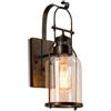 LUOYAOB Lanterna a parete per esterni Lampada da parete industriale vintage in ferro Lampada da parete impermeabile for interni-esterni con paralume in vetro temperato for portico, garage, ristorante e scale