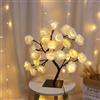 Ulalaza Luce a forma di albero di rosa con 24 LED, alimentazione USB, filo caldo, luce sul lato del letto, con interruttore per decorazione della casa