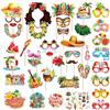 YinnFeen 40 Pezzi Accessori Foto Hawaii, Divertenti Foto Props Hawaii, Estate Photo Booth Hawaiana con Occhiali di Carta Adesivi Fotobox per Spiaggia Compleanno Piscina Festa