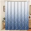 Xiaoterna 120x200cm Tenda da doccia a strisce astratte moderne Bianco Blu Linee graduali Tenda da bagno in poliestere impermeabile Geometria Estetica Lavabile Tessuto decorativo da bagno