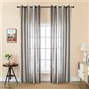 GIRASOLE HOME® Coppia Tende Filtranti Semi Trasparenti Effetto Lino Tenda a Righe Verticali per Interni con Occhielli 2 Pannelli 140x275cm (Castano + Marrone)