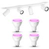 Philips Hue Pongee Faretto (Bianco) - 4 luci - Bianco/Colore | Faretto da soffitto - GU10 - Hue White and Color Ambiance