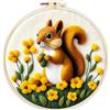 Meecaa Kit per infeltrimento ad ago fai da te per principianti, scoiattolo, fiore animale, include accessori in feltro di lana, cerchi da ricamo, bellissimi strumenti per pittura di lana e