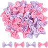 QUARKZMAN 50Pz Fiocchetti Rosa Chiaro Rosso e Viola 1.5 x 1 Mini Fiocco di Nastro Raso Multicolori Piccoli per Cucito DIY Scrapbooking Regalo Presente Decorazione Casa Natalizi