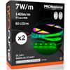 Eurocali Striscia LED 10 metri Professionale 24V 70W 7 W/mt - Striscia Multicolore RGB da 600 LED 60 LED/mt