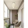 TEKHOME Plafoniera LED Moderna 22W Bianco, Design Elegante in Alluminio e Cristallo, Luce Calda 3000K, Lampada da Soffitto per Corridoio, Camera e Balcone - PN-01BC