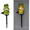 YZYOE Solare alimentato rana luce di lettura, decorazione giardino resina carino animale terra luce, tramonto senza fili all'alba lampada LED impermeabile.