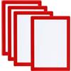 PATIKIL Cornice Magnetica per Foto 6x8, 4 Pezzi di Cornici Magnetiche A5 Autoadesive Riutilizzabili per Frigorifero Finestra Parete, Rosso