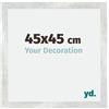 yd. Your Decoration - Cornice 45x45 cm - Argento Lucido Vintage - Decorativa Parete in Legno con Vetro in acryl - Antiriflesso - 45x45 Cornice - Mura