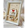 Bykiyevm Regalo di nozze personalizzato, cornice portafoto con nomi incisi, porta biglietti di nozze, regalo in contanti per sposi e sposi