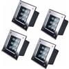 GUODDM 4PCS Esterno Luci Incasso Pavimento - Faretto Incasso A Terra, Faretto Da Terra Impermeabile IP67, Faretto Da Incasso A Terra A LED Quadrato Per Esterni AC85-265V, Lampada Da Pavimento(Cold White Ligh