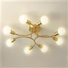 niuniaj Lampadario Soggiorno Industriale,8 Luci Lampada da Soffitto Oro