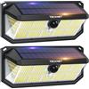 TECKNET Luce Solare LED Esterno, 495 LED, Illuminazione a 300°, Faretto LED da Esterno Solare, Impermeabile IP66, Lampada Solare da Esterno, per Giardini, Garage, Terrazze