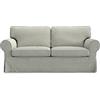 MASTERS OF COVERS Fodera di Ricambio per Divano a 2 Posti IKEA Ektorp, Ektorp Fodera Divano 2 Posti, Ektorp Copridivano, Ektorp Fodera, 179 x 88 x 88 cm (Poliestere, Grigio Sabbia)