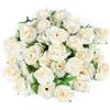 Kesote 50 teste di fiori artificiali, per matrimoni, feste, fai da te (diametro 4 cm, crema)