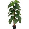 Baroni Home Pianta Artificiale per Interno ed Esterno, Pianta Alocasia Finta Decorativa per Soggiorno, Camera da Letto, Cucina, Altezza di 130 cm