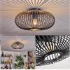 hofstein Plafoniera HOFSTEIN Oravi, lampada da soffitto in metallo/bambù nero, dal design moderno boho con un fantastico effetto luminoso, Ø 40 cm, E27, sala pranzo, soggiorno, camera letto, cucina, corridoio