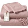 o-day Renato Balestra Set Lenzuola Matrimoniale Microfibra Made in Italy No Stiro Completo Letto Matrimoniale 4 pezzi Lenzuolo Sotto Lenzuolo Sopra 2 federe (Cipria, Matrimoniale)