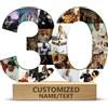 AGEUIRPOD Collage Foto Personalizzate 1-99 Età Numero, Cornice Personalizzata con Foto per 30 anni Compleanno Donna Uomo, Anniversario Compleanno Decorazioni 30 anni, Idea Regalo Compleanno Anniversario