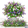 ROLLWAY 12 fasci di fiori artificiali, per balconi artificiali, resistenti alle intemperie, per esterni, bouquet, piante, resistenti ai raggi UV, per balconi, per interni ed esterni, 3 colori